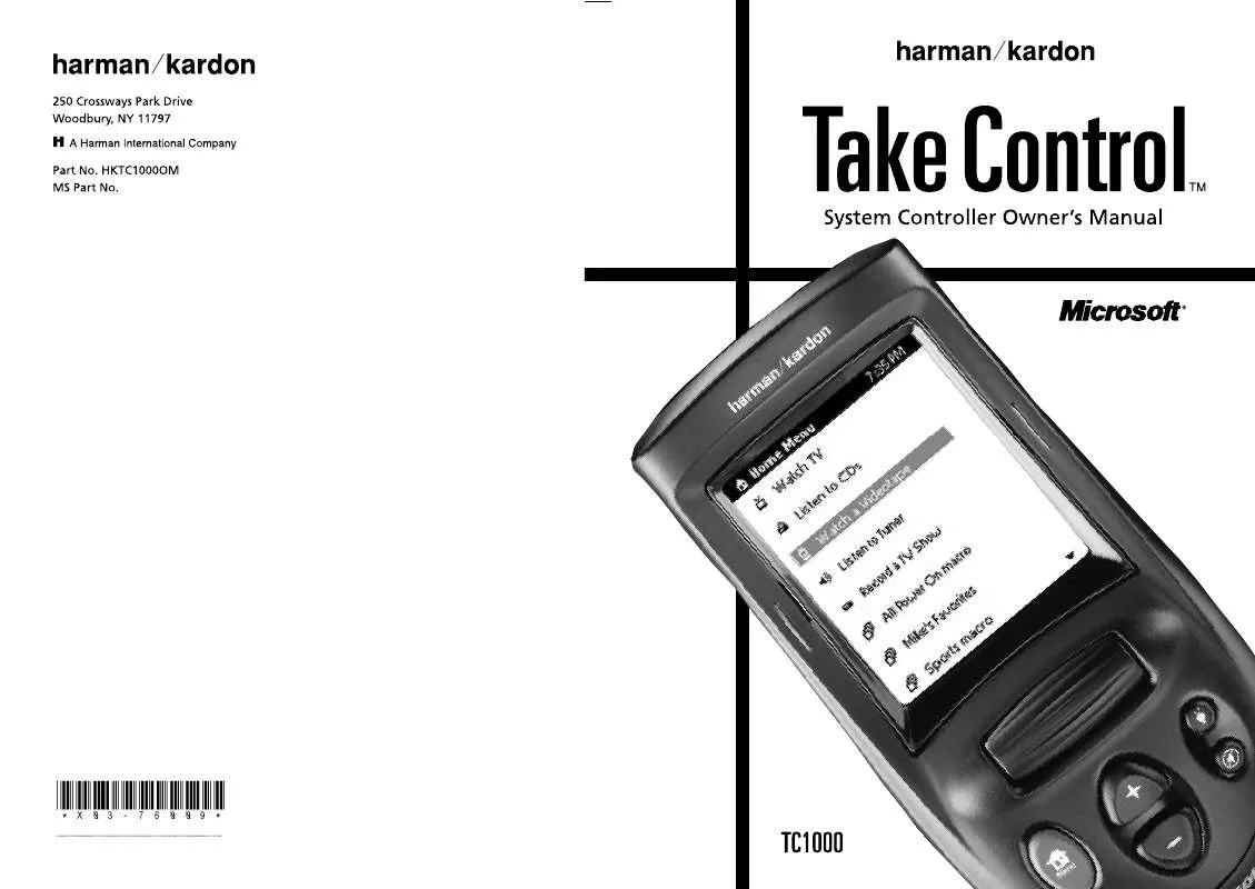 Mode d'emploi HARMAN KARDON TAKE CONTROL/TC1000