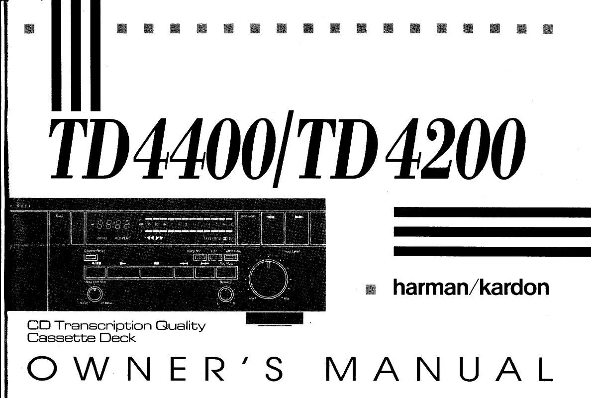 Mode d'emploi HARMAN KARDON TD4200