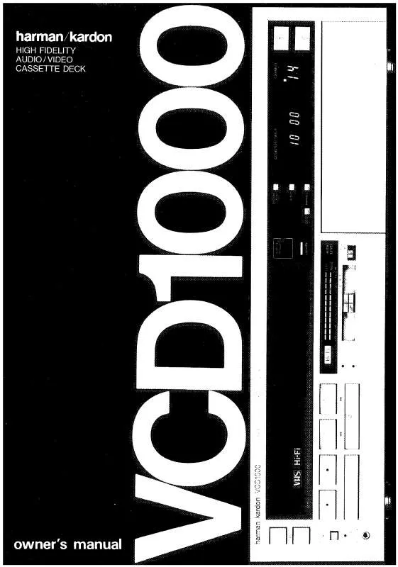 Mode d'emploi HARMAN KARDON VCD1000
