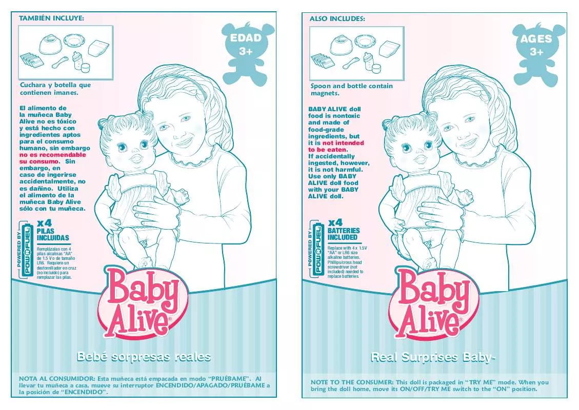 Mode d'emploi HASBRO BABY ALIVE REAL SURPRISES BABY