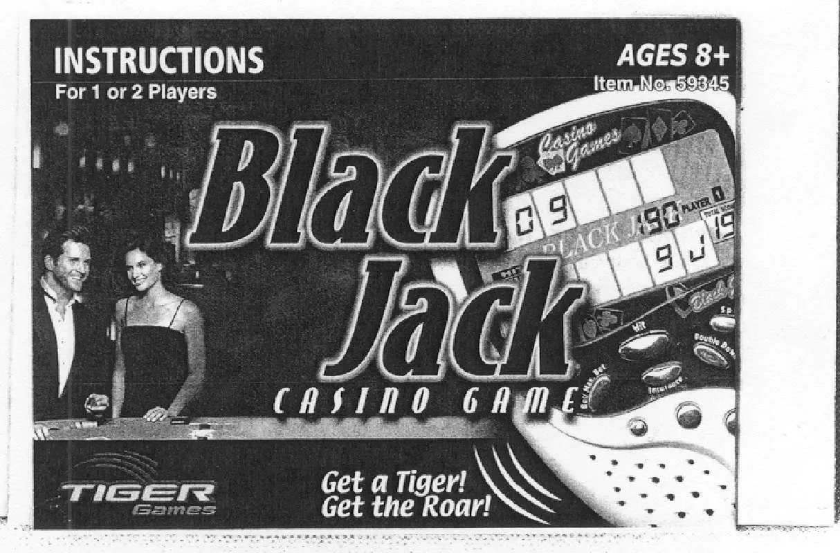 Mode d'emploi HASBRO BLACK JACK CASINO GAME