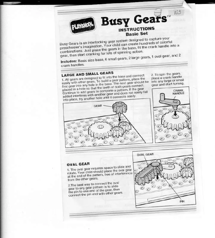 Mode d'emploi HASBRO BUSY GEARS-BASIC SET