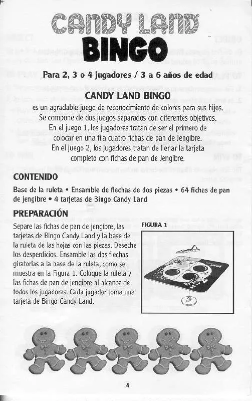 Mode d'emploi HASBRO CANDY LAND BINGO 2002 SPANISH