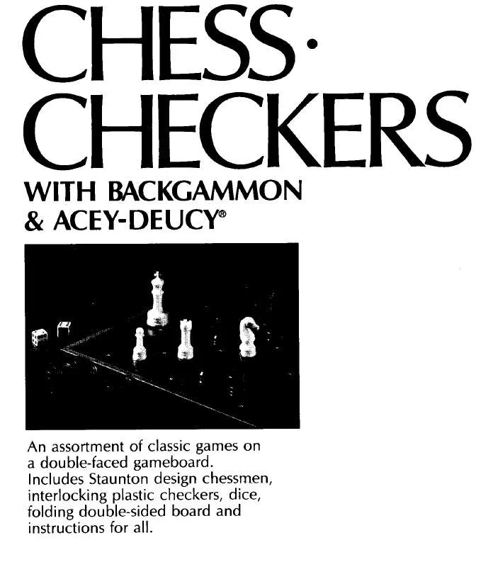 Mode d'emploi HASBRO CHESS AND CHECKERS WITH BACKGAMMON AND ACEY DEUCY
