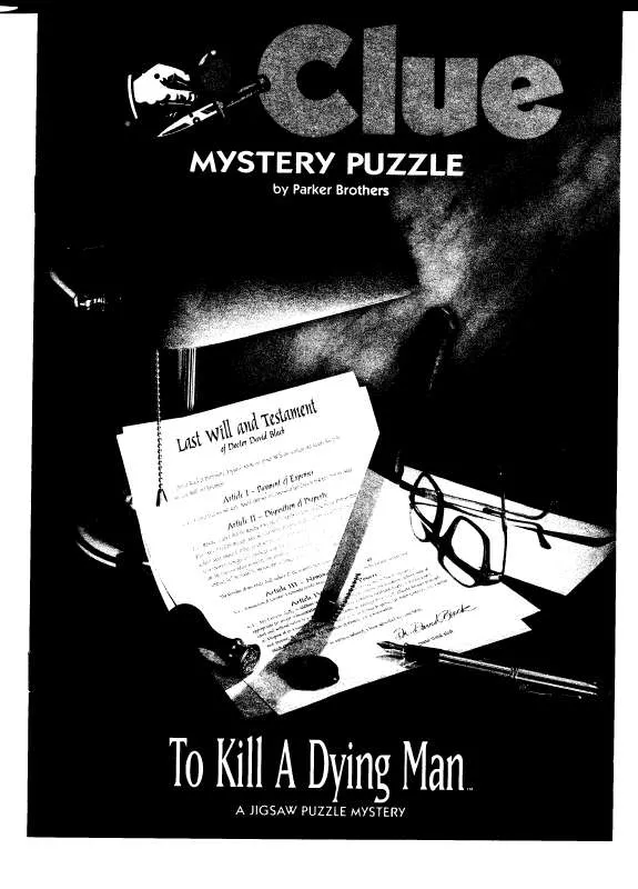 Mode d'emploi HASBRO CLUE MYSTERY PUZZLE TO KILL A DYING MAN