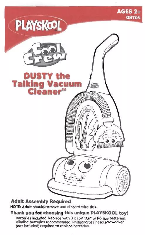 Mode d'emploi HASBRO COOL CREW DUSTY THE TALKING VACUUM CLEANER
