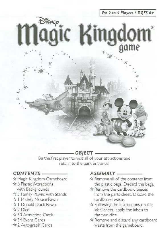 Mode d'emploi HASBRO DISNEYS MAGIC KINGDOM GAME