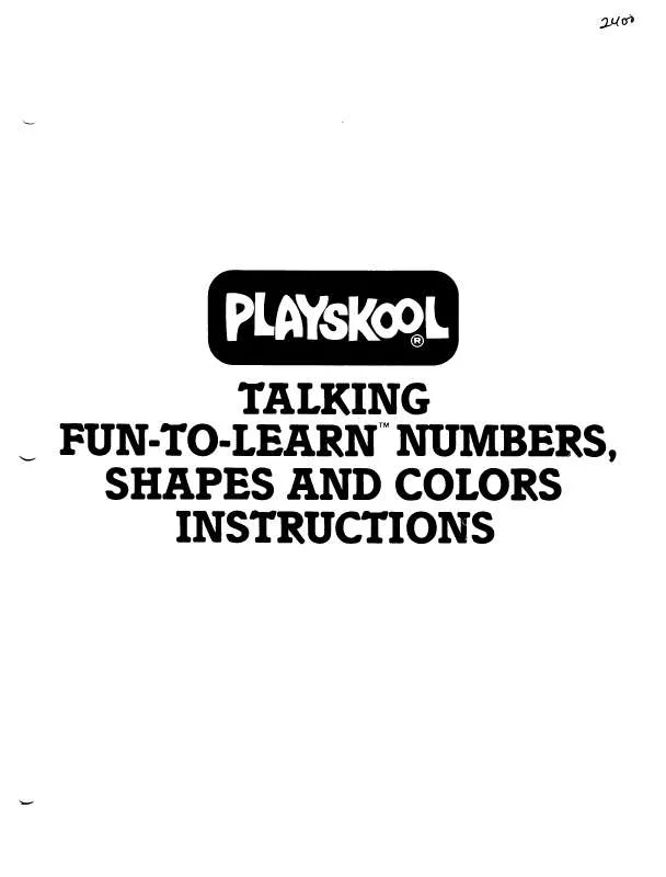 Mode d'emploi HASBRO FUN-TO-LEARN NUMBERSSHAPES AND COLORS