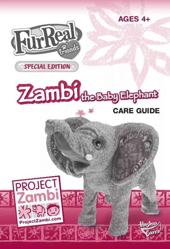 Mode d'emploi HASBRO FURREAL ZAMBI THE BABY ELEPHANT SPECIAL EDITION
