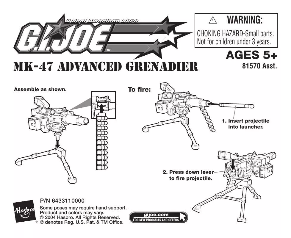 Mode d'emploi HASBRO GI JOE MK-47 ADVANCED GRENADIER
