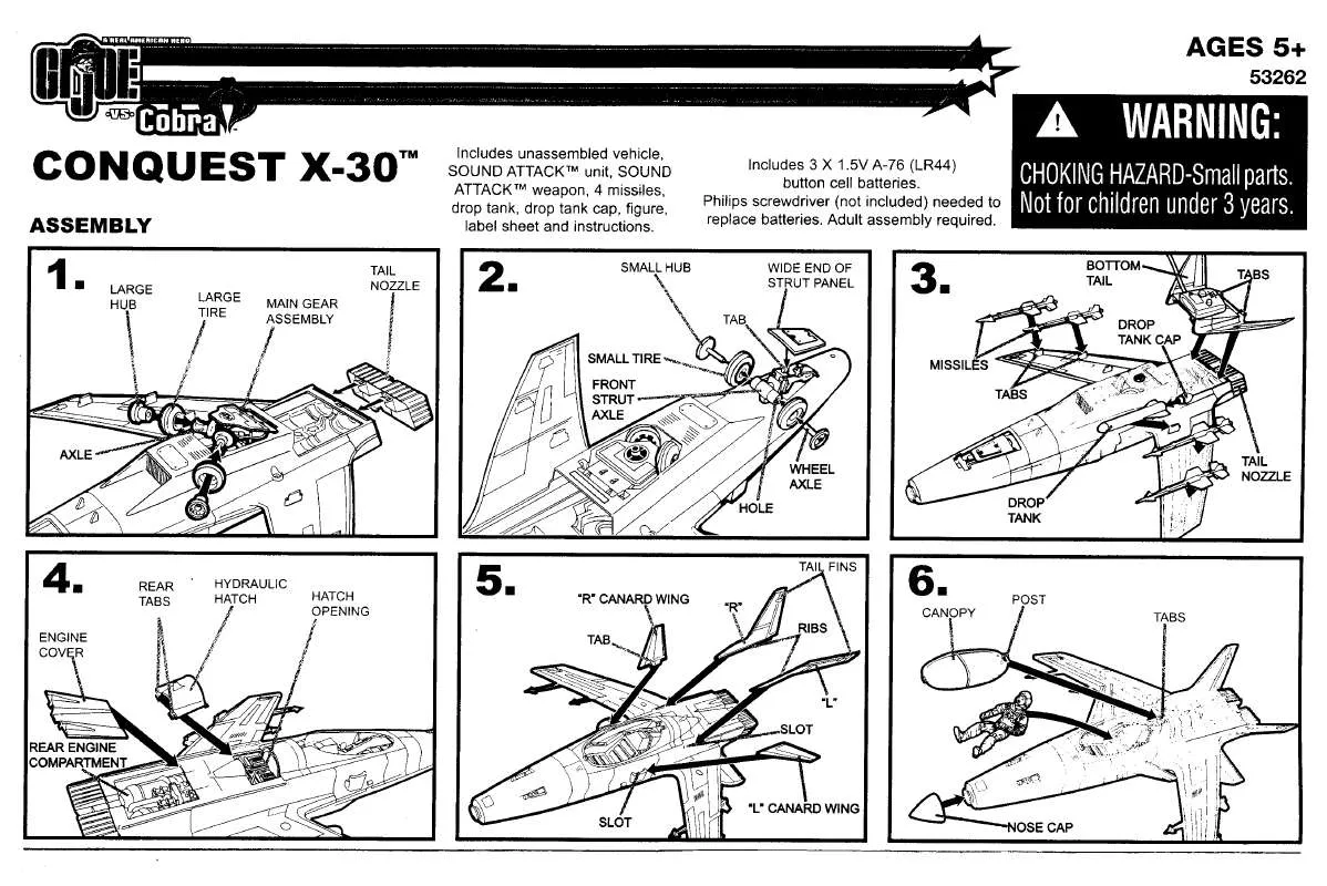 Mode d'emploi HASBRO GI JOE VS COBRA CONQUEST X-30