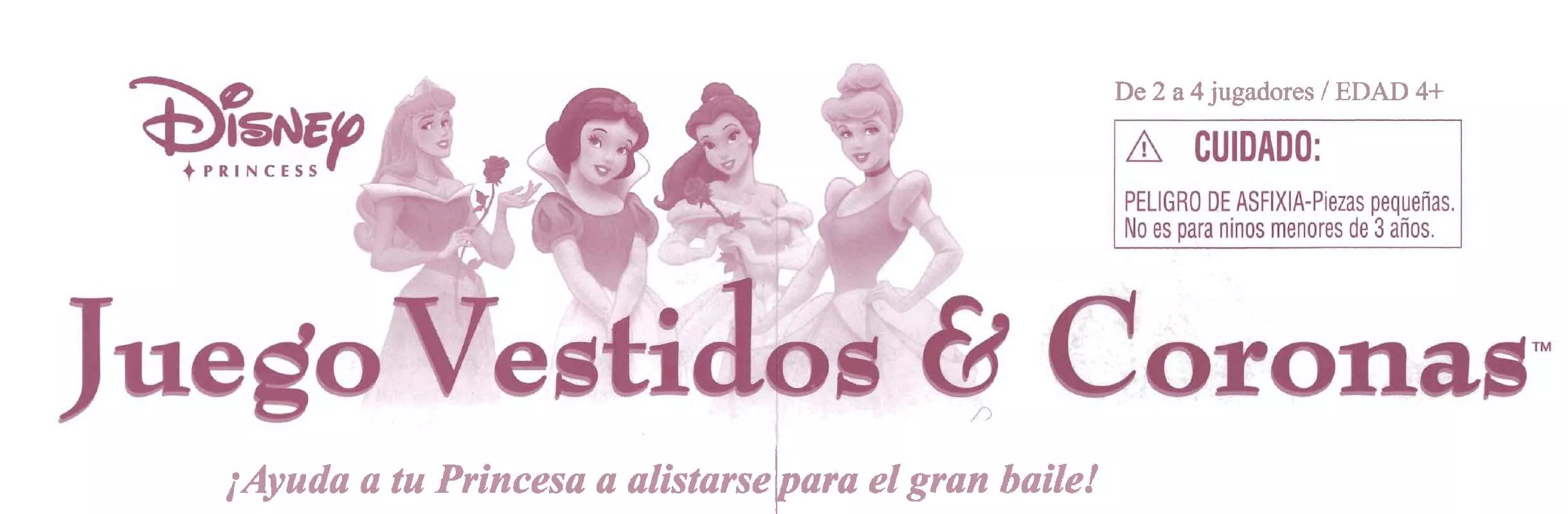 Mode d'emploi HASBRO GOWNS AND CROWNS DISNEY PRINCESS GAME SPANISH