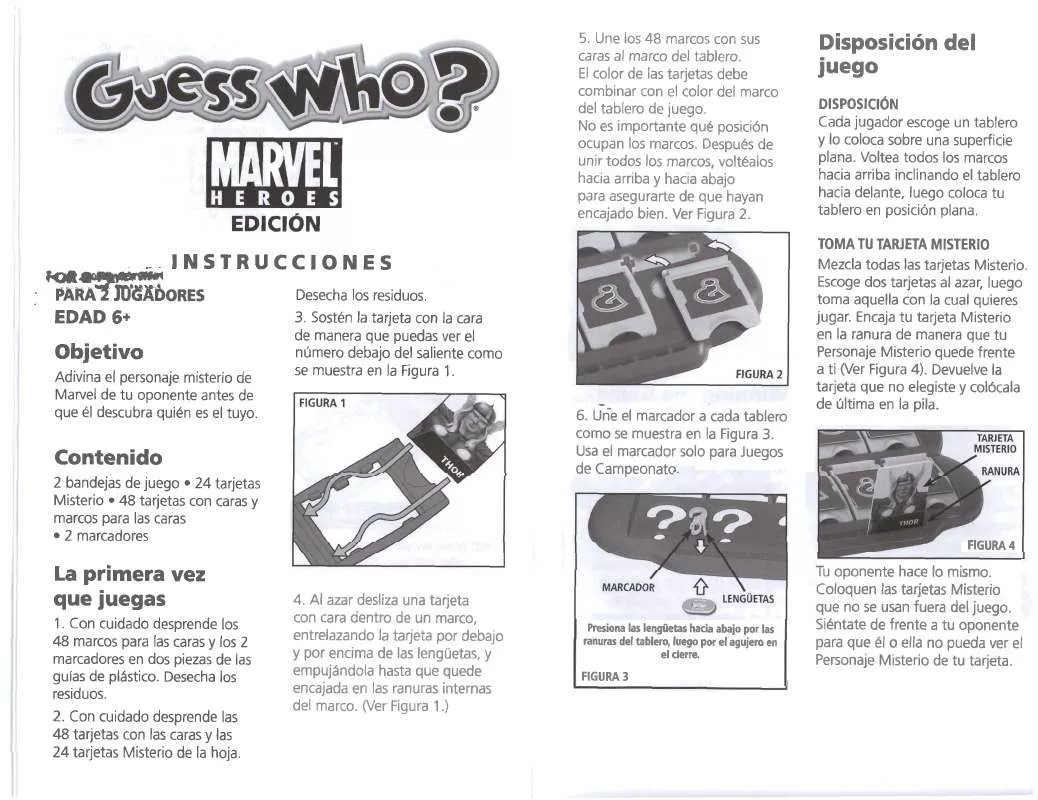 Mode d'emploi HASBRO GUESS WHO MARVEL HEROES SPANISH