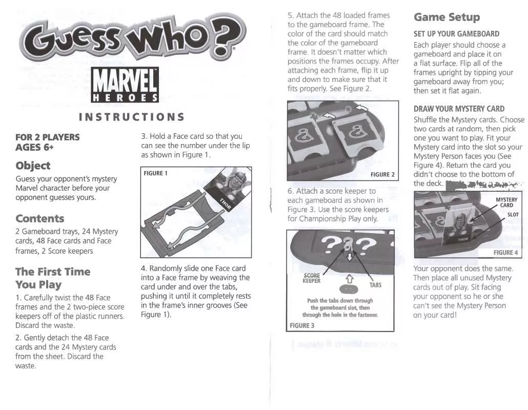 Mode d'emploi HASBRO GUESS WHO MARVEL HEROES