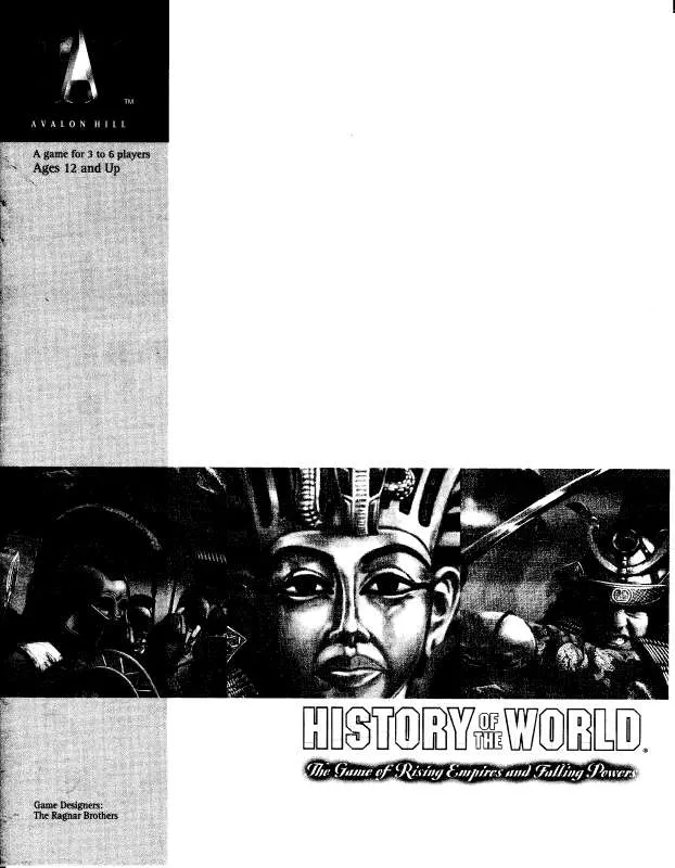 Mode d'emploi HASBRO HISTORY OF THE WORLD GAME BY AVALON HILL