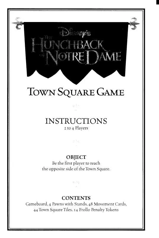 Mode d'emploi HASBRO HUNCHBACK OF NOTRE DAME TOWN SQUARE GAME