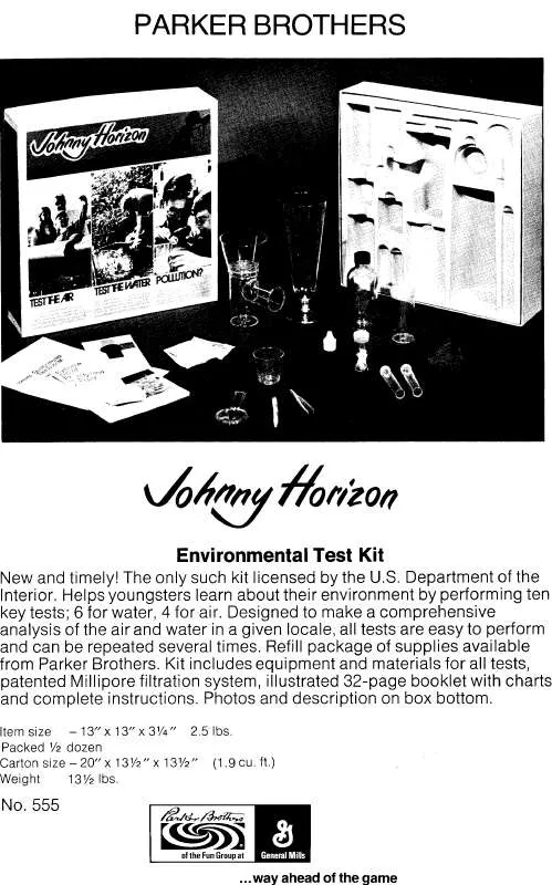 Mode d'emploi HASBRO JOHNNY HORIZON ENVIRONMENTAL TESTS