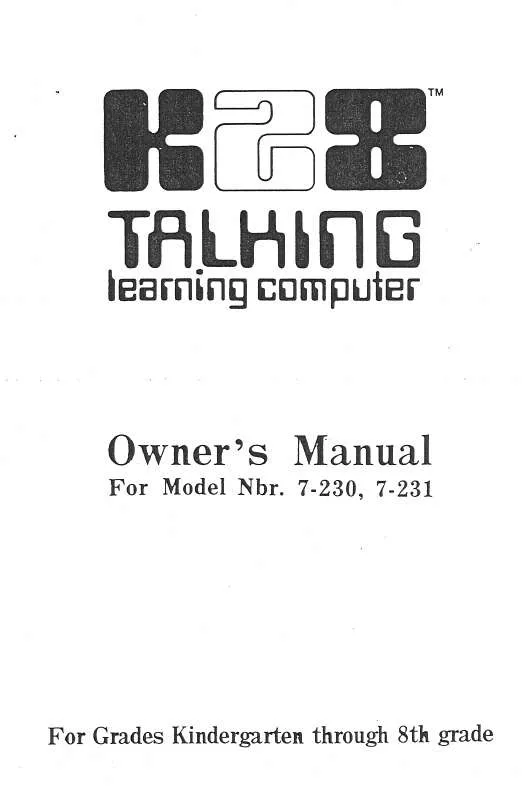 Mode d'emploi HASBRO K28 TALKING LEARNING COMPUTER