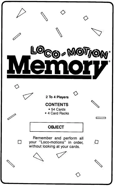 Mode d'emploi HASBRO LOCO-MOTION MEMORY