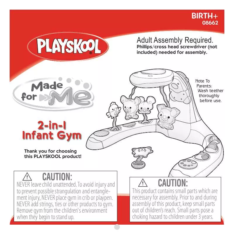 Mode d'emploi HASBRO MADE FOR ME 2-IN-1 INFANT GYM