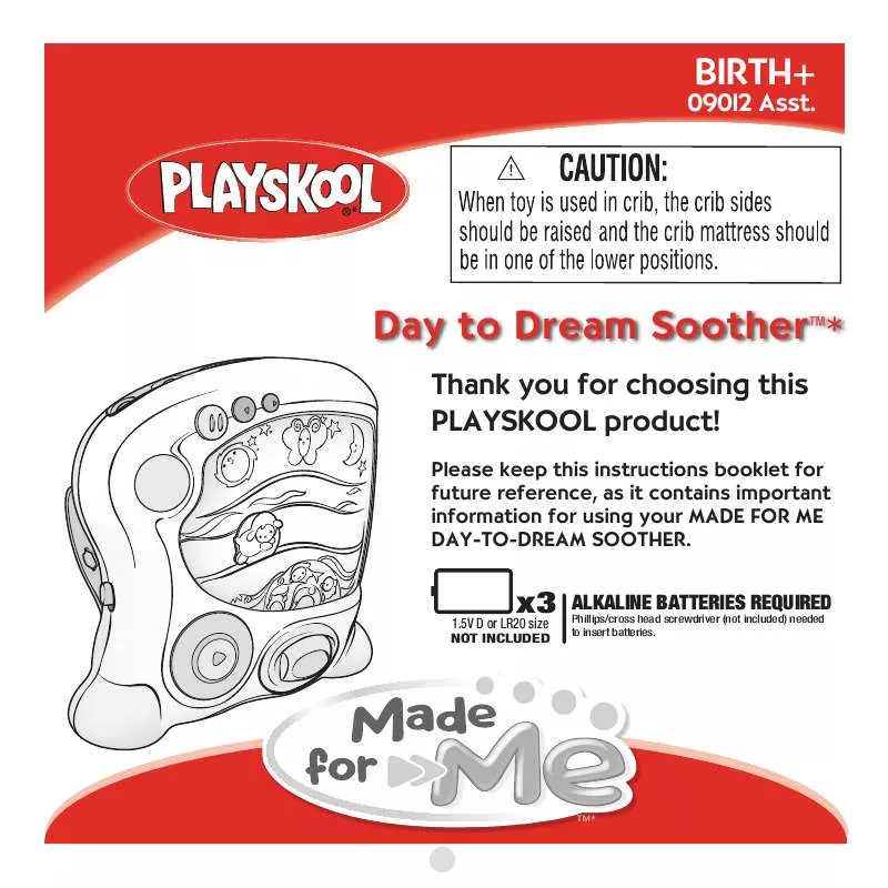 Mode d'emploi HASBRO MADE FOR ME DAY TO DREAM SOOTHER