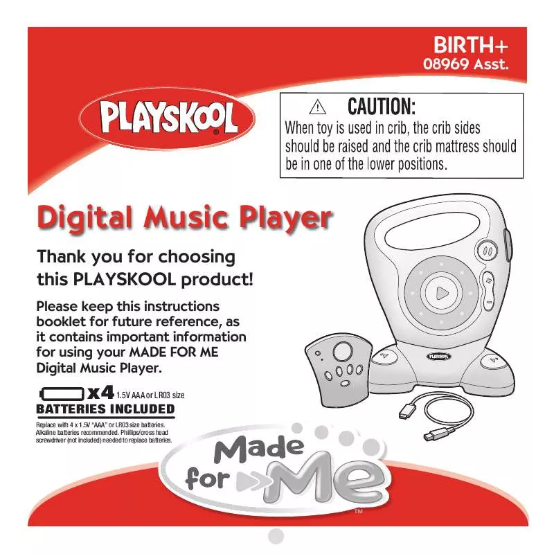 Mode d'emploi HASBRO MADE FOR ME MP3 PLAYER BLUE