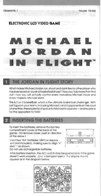 Mode d'emploi HASBRO MICHAEL JORDAN IN FLIGHT ELECTRONIC LCD VIDEO GAME