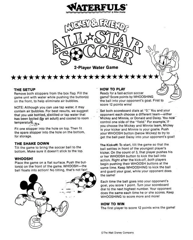 Mode d'emploi HASBRO MICKEY AND FRIENDS ALL STAR SOCCER