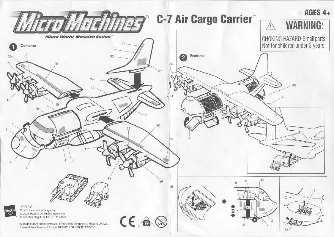 Mode d'emploi HASBRO MICRO MACHINES C-7 AIR CARGO CARRIER