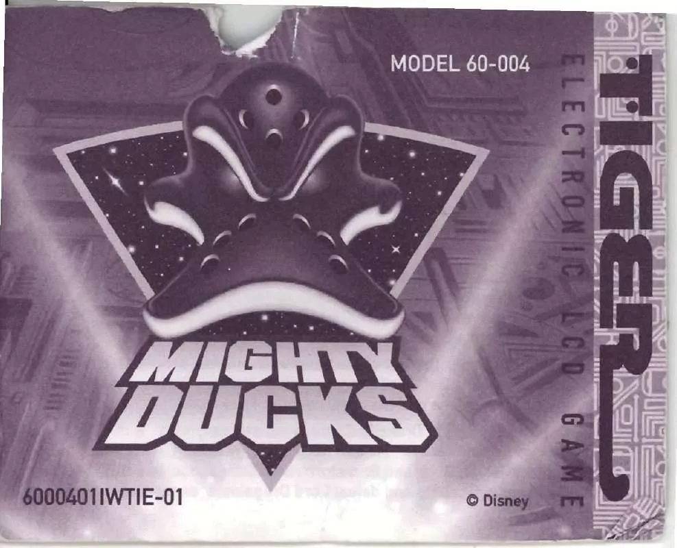Mode d'emploi HASBRO MIGHTY DUCKS ELECTRONIC LCD GAME