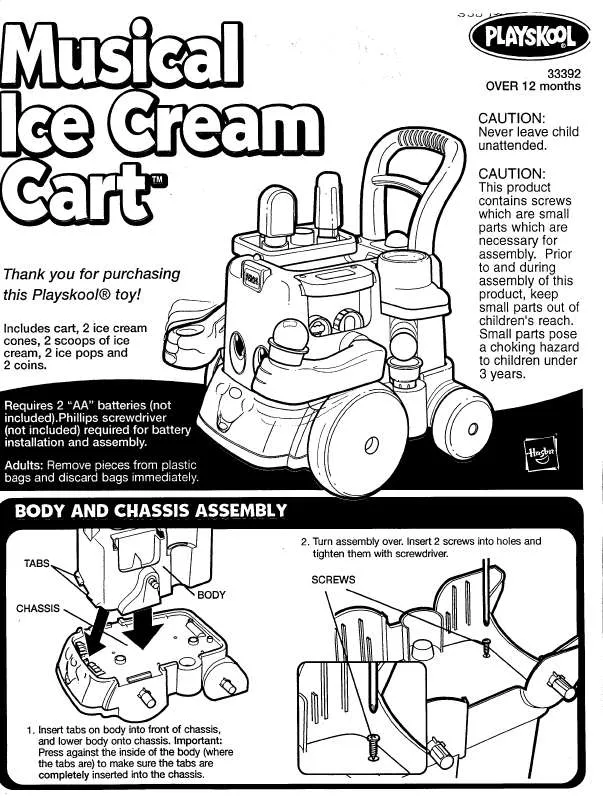 Mode d'emploi HASBRO MUSICAL ICE CREAM CART 2002