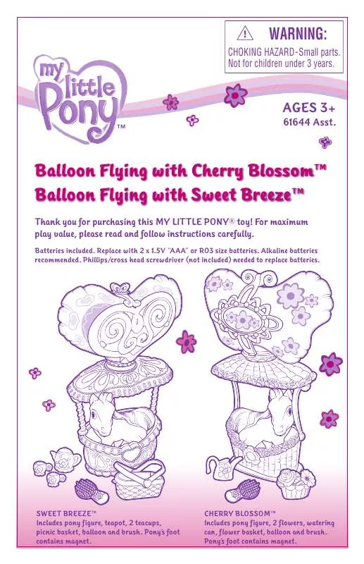 Mode d'emploi HASBRO MY LITTLE PONY BALLOON FLYING WITH CHERRY BLOSSOM