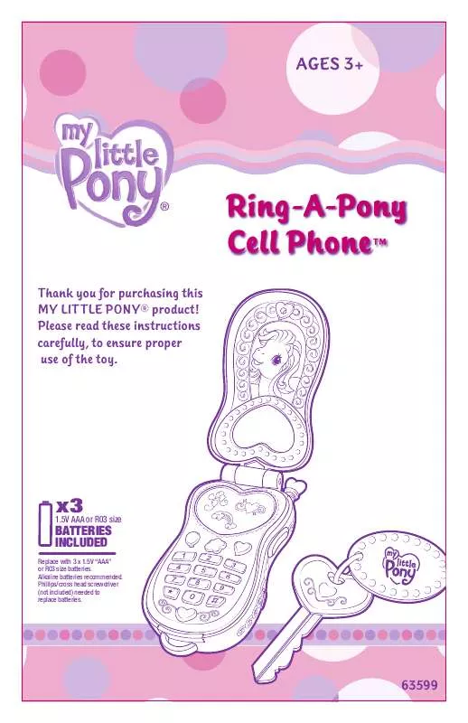 Mode d'emploi HASBRO MY LITTLE PONY RING A PONY CELL PHONE