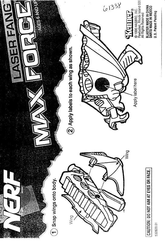 Mode d'emploi HASBRO NERF MAX FORCE LASER FANG