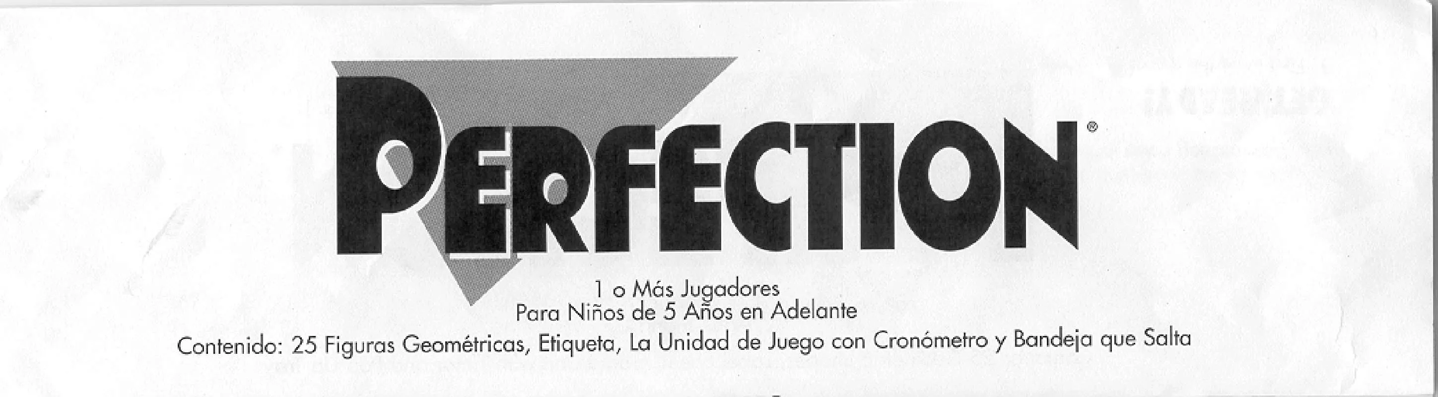 Mode d'emploi HASBRO PERFECTION 2000 SPANISH