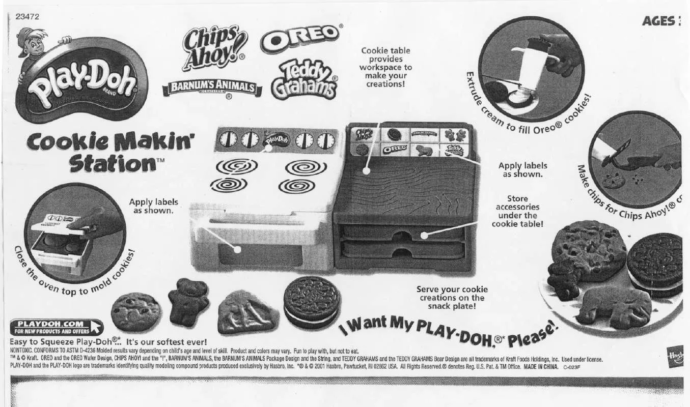 Mode d'emploi HASBRO PLAY-DOH COOKIE MAKIN STATION 2001