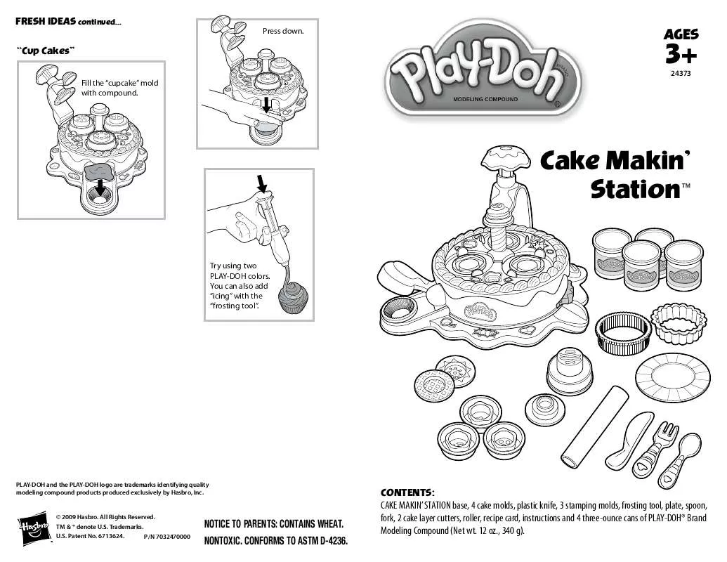 Mode d'emploi HASBRO PLAY-DOH CAKE MAKIN STATION