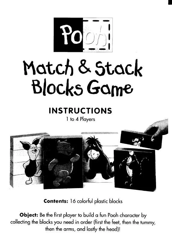 Mode d'emploi HASBRO POOH MATCH AND STACK BLOCKS