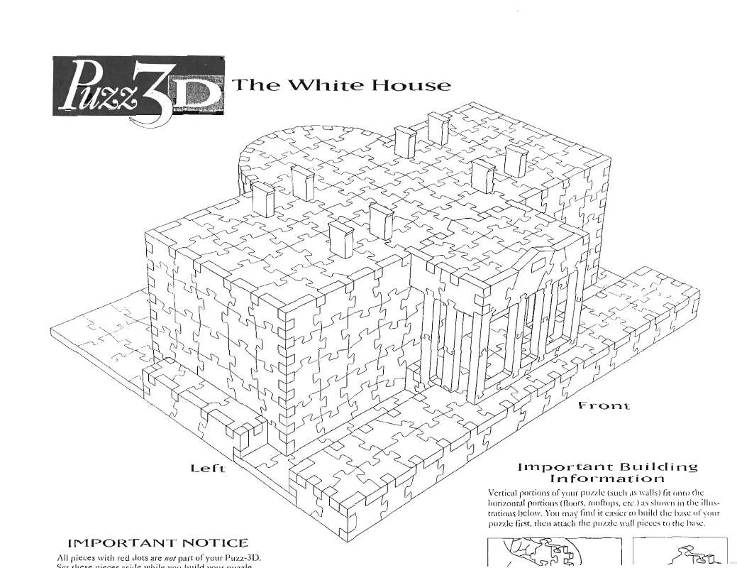 Mode d'emploi HASBRO PUZZ 3D THE WHITE HOUSE