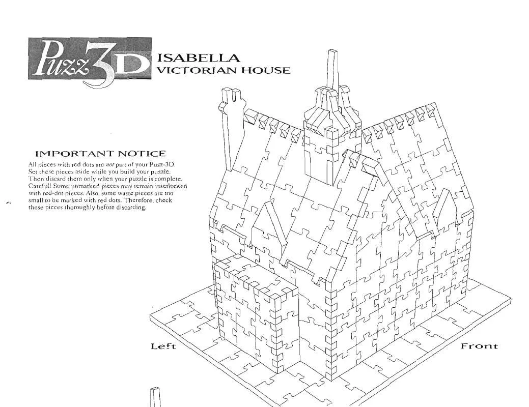 Mode d'emploi HASBRO PUZZ 3D VICTORIAN HOUSE ISABELLA