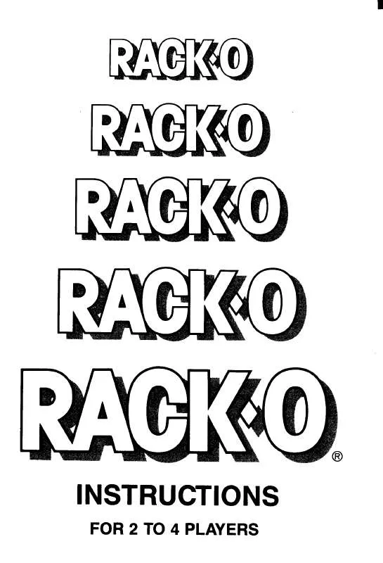 Mode d'emploi HASBRO RACKO 1987
