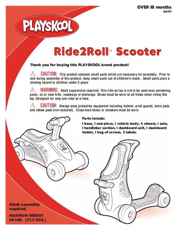 Mode d'emploi HASBRO RIDE 2 ROLL SCOOTER