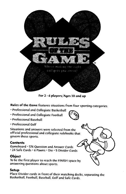 Mode d'emploi HASBRO RULES OF THE GAME