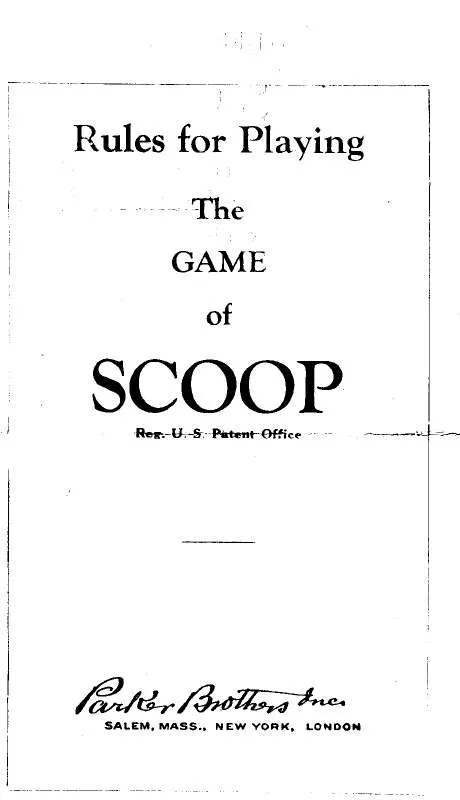 Mode d'emploi HASBRO SCOOP 1933 DICE EDITION