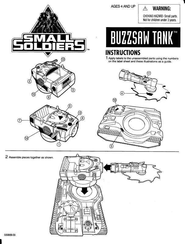 Mode d'emploi HASBRO SMALL SOLDIERS BUZZ SAW TANK