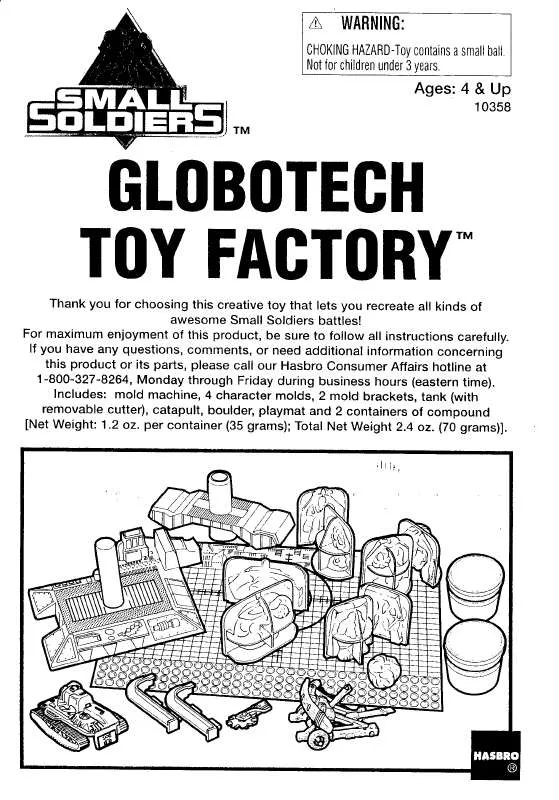 Mode d'emploi HASBRO SMALL SOLDIERS GLOBOTECH TOY FACTORY