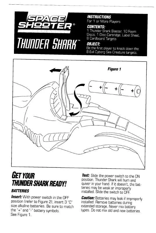 Mode d'emploi HASBRO SPACE SHOOTER THUNDER SHARK