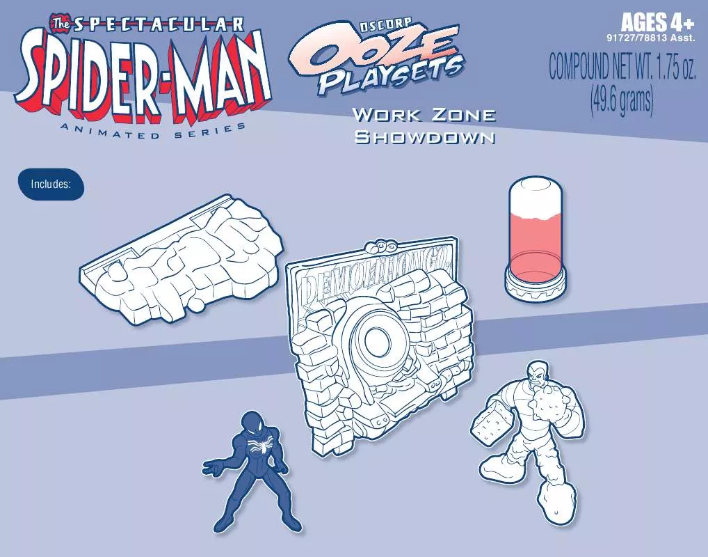 Mode d'emploi HASBRO SPIDER-MAN ANIMATED SERIES OOZE PLAYSETS WORK ZONE SHOWDOWN