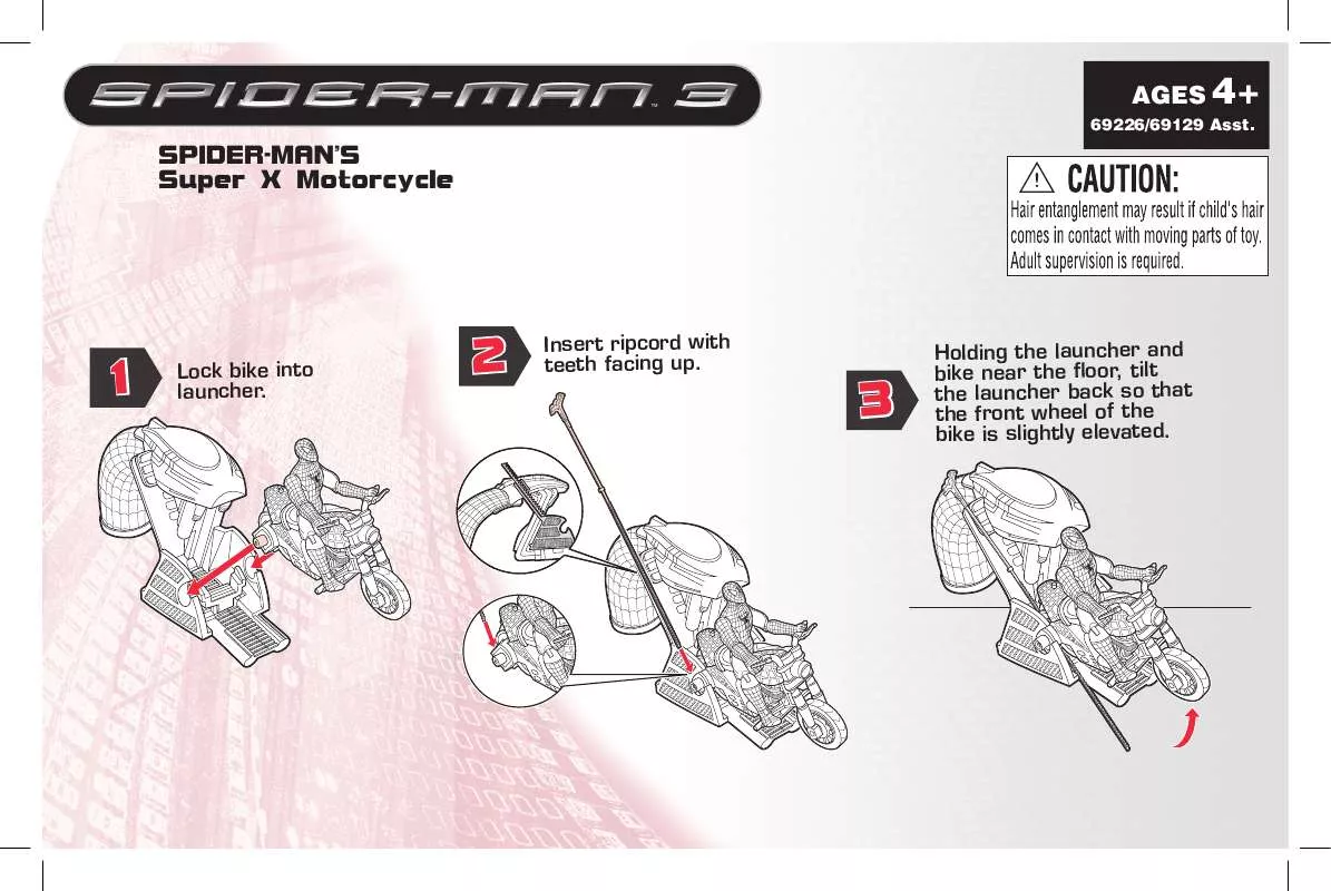 Mode d'emploi HASBRO SPIDERMAN 3 SPIDERMANS SUPER X MOTORCYCLE