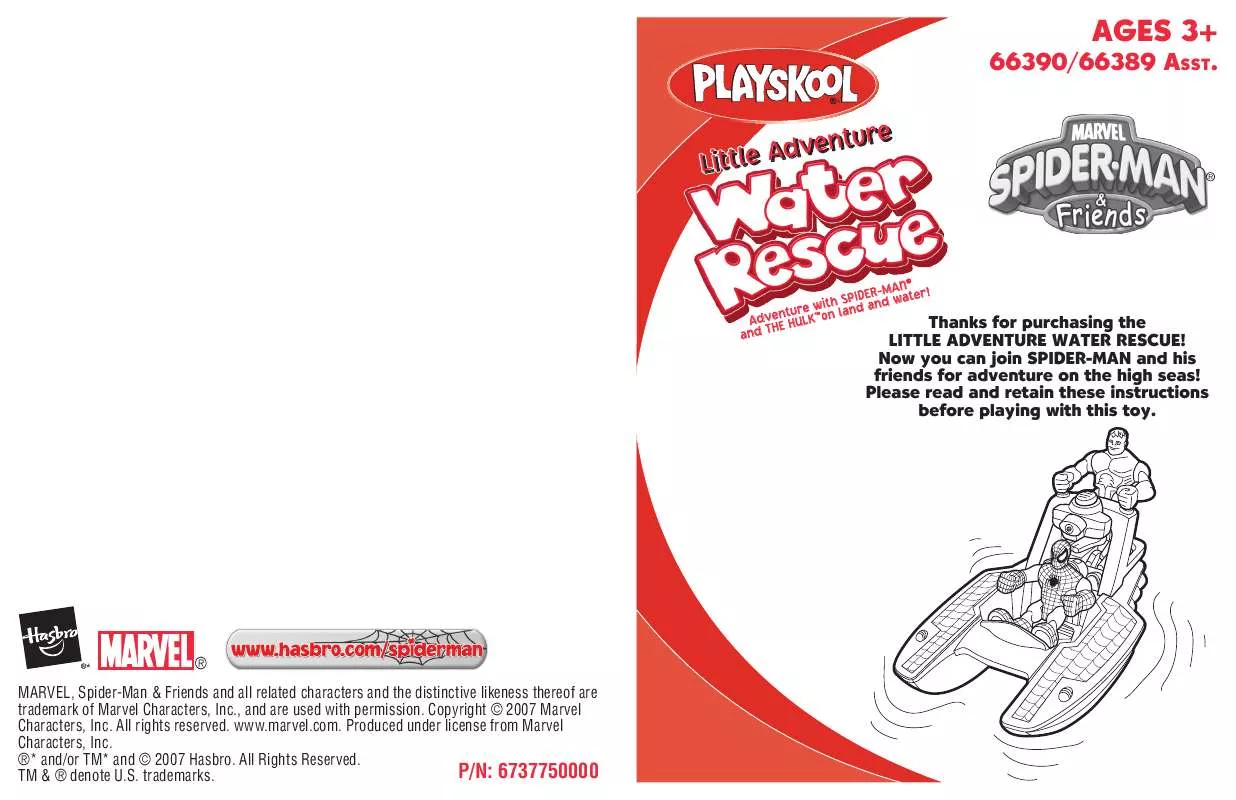 Mode d'emploi HASBRO SPIDERMAN AND FRIENDS LITTLE ADVENTURE WATER RESCUE